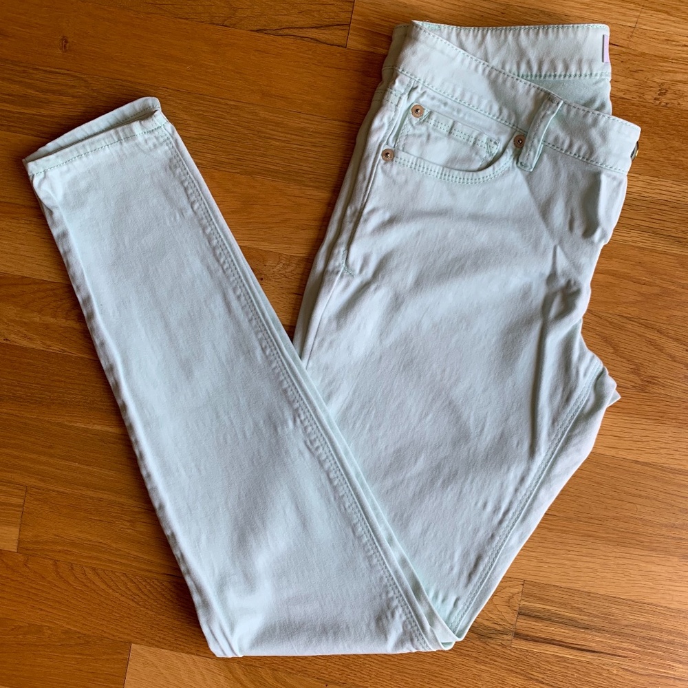 Express Light Mint Jean Leggings Size 6